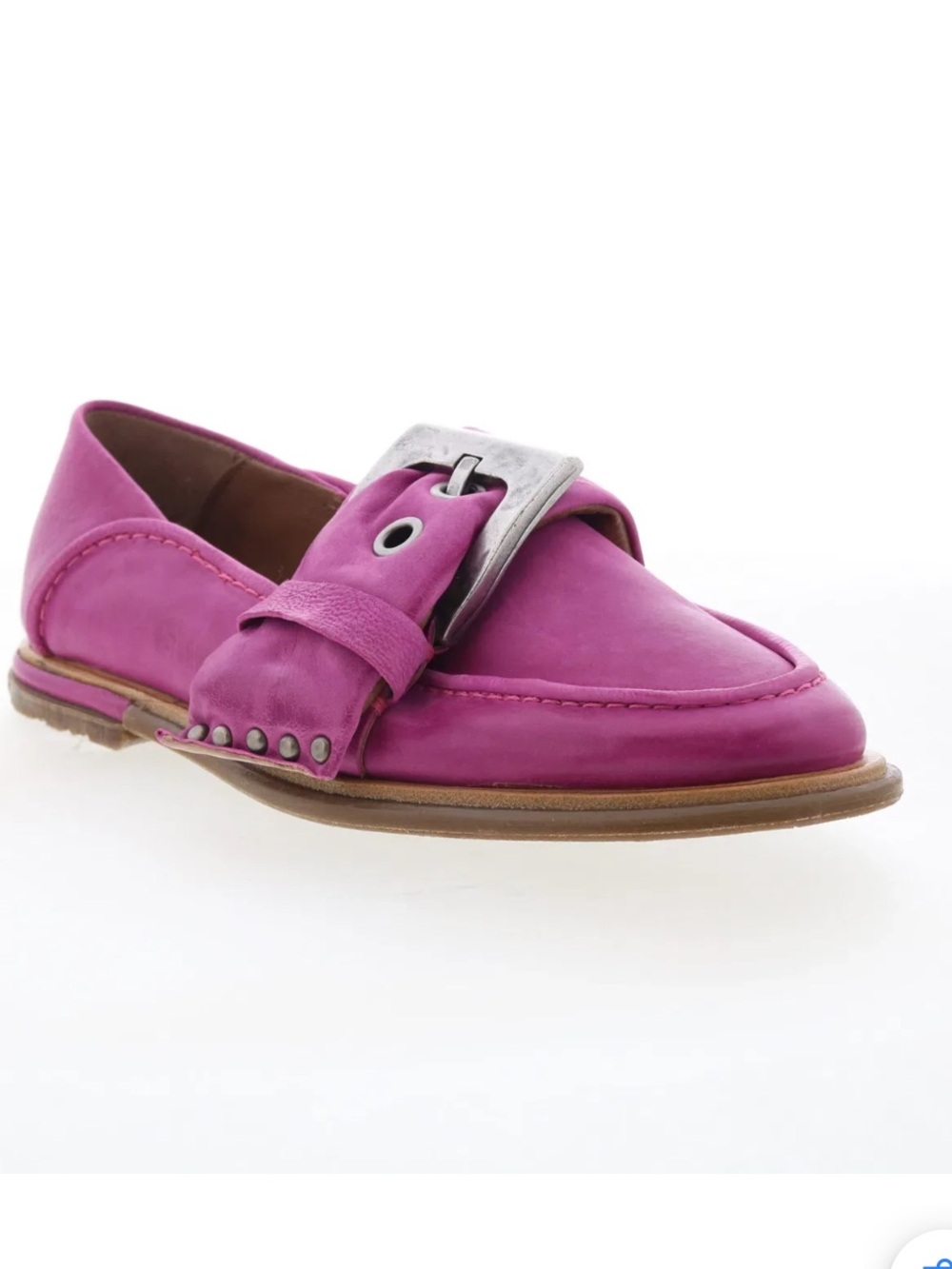 A.S. 98 Thaine Pink Leather Buckle Loafers Flats Size 37